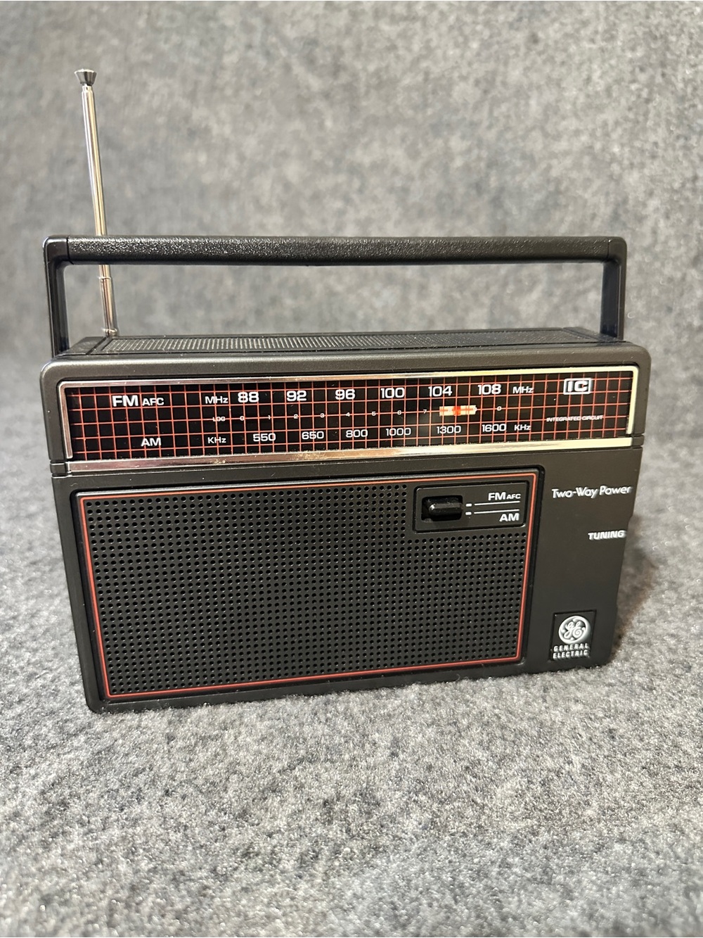 GE Two-Way Power Portable AM/FM Radio - Black